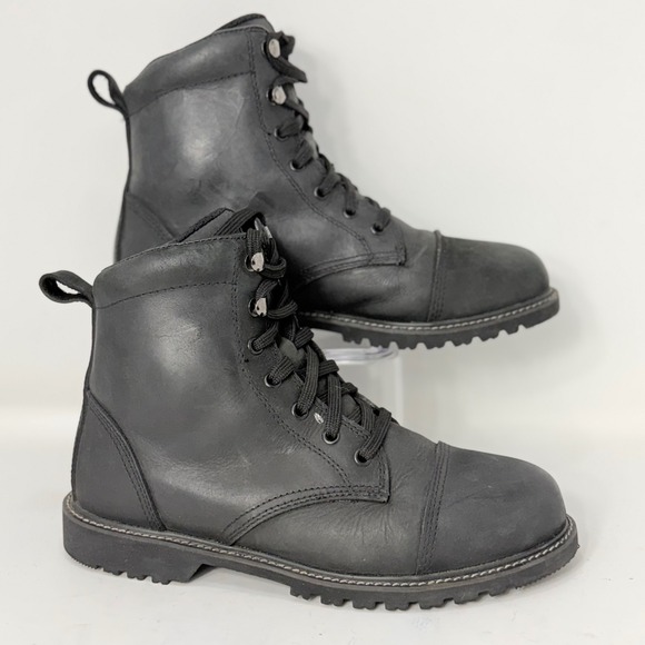 Street & Steel Mens Black Leather Motorcycle Boots Cap Toe BB0922WFCS Size 9 main image 8